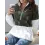 Casual Loose Colorblock Cozy Plush Zip Coat