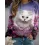 Round Neck Casual Loose Home Cat Print Sweatshirt