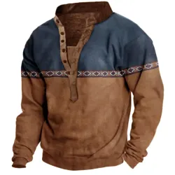 Aztec Men\'s Henley Sweatshirt