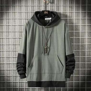 Color-block Hooded Sweatshirt