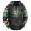 Men's Ethnic Geometric Western Cow Skull Print Hoodie