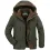 Men's Winter Mid-length Fleece Thickened Windproof Warm Hooded Down Jacket