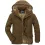 Men's Winter Mid-length Fleece Thickened Windproof Warm Hooded Down Jacket