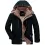 Men's Winter Mid-length Fleece Thickened Windproof Warm Hooded Down Jacket