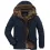 Men's Winter Mid-length Fleece Thickened Windproof Warm Hooded Down Jacket