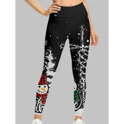 Casual Christmas Printed Leggings