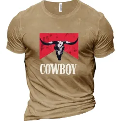 Cowboy Men\'s Cotton Short Sleeve T-Shirt