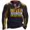 Never Underestimate An Old Man Men's Colorblock Henley Collar Sweatshirt