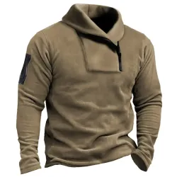 Men\'s Vintage Outdoor Training Zipper Pocket Tactical Sweatshirt