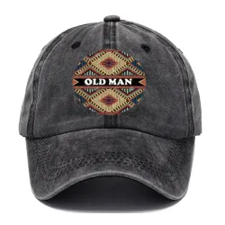 Men\'s Retro Old Man Ethnic Print Sun Hat