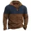 Men's Vintage Waffle Color Contrast Quarter Zip Sweatshirt