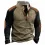 Men's Fleece Polar Colorblock Henley Stand Collar Sweatshirt