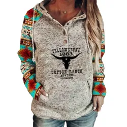 Women\'s Yellowstone Cowboy Hooded Sweater