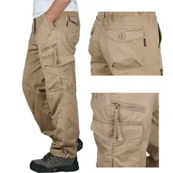 Men\'s Outdoor Multi Pocket Cotton Cargo Pants