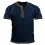 Men's Vintage Colorblock Henley Collar T-Shirt