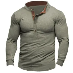 Men\'s Outdoor Tactical Henley Long Sleeve T-Shirt