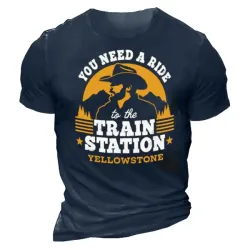 Yellowstone Train Station Men\'s T-shirt