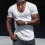 Men's Casual Slim Short Sleeve T-Shirt Sports Fitness Running V Neck Tops