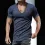 Men's Casual Slim Short Sleeve T-Shirt Sports Fitness Running V Neck Tops