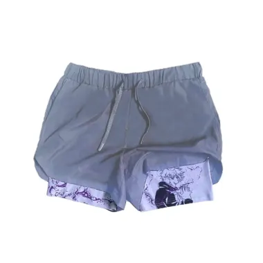 Men's Casual Drawstring Print Shorts