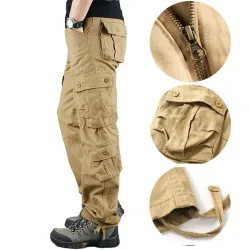 Men\'s Outdoor Wear-resistant Tactical Multi-pocket Straight-leg Trousers