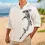 Men's Ocean Printed Long Sleeve Polo Shirt