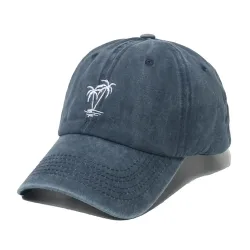 Men\'s Vintage Embroidered Coconut Tree Outdoor Cap