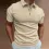 Men's Vintage Waffle Pocket Henley Collar T-Shirt POLO