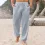 Men's Drawstring Loose Cotton Stretch Tapered Beach Pants