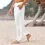 Men's Drawstring Loose Cotton Stretch Tapered Beach Pants