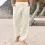 Men's Drawstring Loose Cotton Stretch Tapered Beach Pants