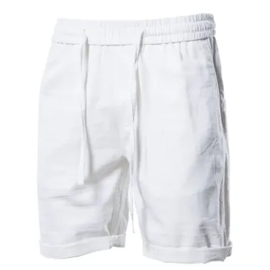 Men's Outdoor Casual Elastic Waist Solid Cotton Linen Shorts