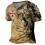 Men's Vintage Lion Cross Print Henley Collar T-Shirt