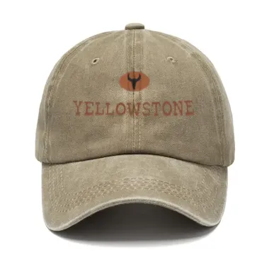 Men's Vintage Yellowstone Print Wash Sun Hat