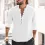 Men's Shirt Long Sleeve Cotton Linen Casual Henley Button Down Top White Gray Black Navy Yellow Blue Pink