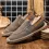 Men's Retro Vintage Wash Contrast Color Linen Loafers