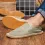 Men's Retro Vintage Wash Contrast Color Linen Loafers