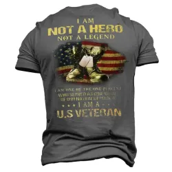 Men\'s US Veteran Cotton Short Sleeve Short Sleeve Cotton T-Shirt