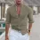 Men's Linen Shirt Henley Casual Outdoor Shirt Long Sleeve Plain Collar Casual Hawaiian Clothing