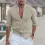 Men's Linen Shirt Henley Casual Outdoor Shirt Long Sleeve Plain Collar Casual Hawaiian Clothing