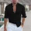 Men's Linen Shirt Henley Casual Outdoor Shirt Long Sleeve Plain Collar Casual Hawaiian Clothing