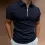 Men's Shirt Casual Polo Golf Quarter Zip Short Sleeve Plain Classic Summer Regular Fit Black White Zip Polo