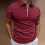 Men's Shirt Casual Polo Golf Quarter Zip Short Sleeve Plain Classic Summer Regular Fit Black White Zip Polo