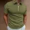 Men's Shirt Casual Polo Golf Quarter Zip Short Sleeve Plain Classic Summer Regular Fit Black White Zip Polo