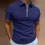 Men's Shirt Casual Polo Golf Quarter Zip Short Sleeve Plain Classic Summer Regular Fit Black White Zip Polo