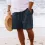 Men's Casual Cotton Linen Breathable Beach Shorts