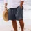 Men's Casual Cotton Linen Breathable Beach Shorts