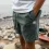 Men's Shorts Retro Corduroy 5 Inch Shorts Surf Beach Shorts Daily Casual Green