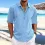 Men's Shirt Linen Solid Color Lapel Long Sleeves Casual Spring Summer Daily Tops