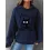 Kitty Printed Pocket Waffle Casual Hoodie